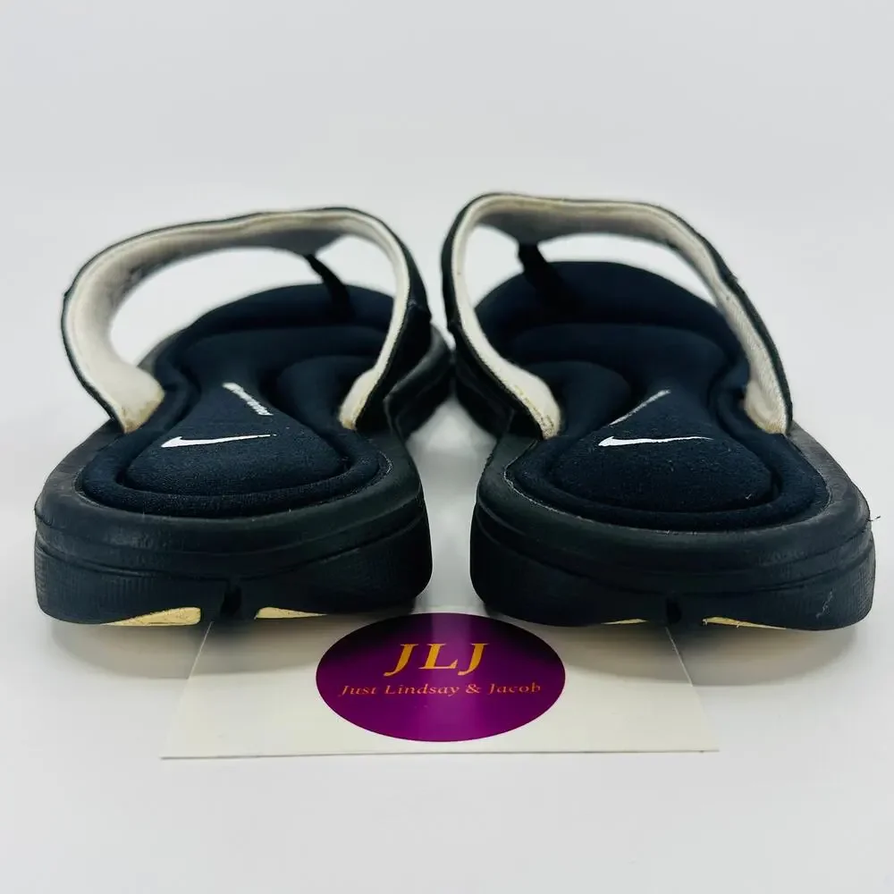 Nike Women's Comfort Thong Flip Flop Sandals Black/White 354925-011 Size 9